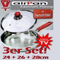 Pro V Airpan 3er Set Superpfannen 24/26/28cm!