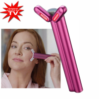 DermaWav Mikrostrom-Gesichtsmassagegerät mit Vibration, Mikrostrom, Licht und Wärme