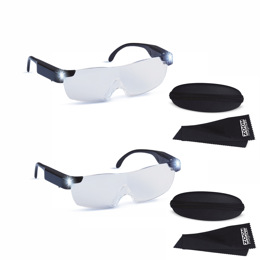 2,5D Dioptrien Leselupe Brille Lupenbrille Zoom Magix LED Vergrößerungsbrille 