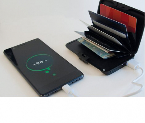 Card Guard Power Wallet noir 2en1