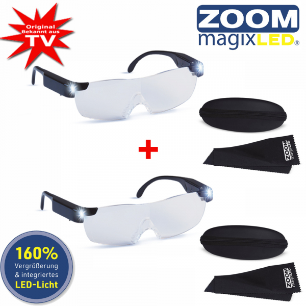 Lunettes grossissantes Zoom Magix LED 1+1