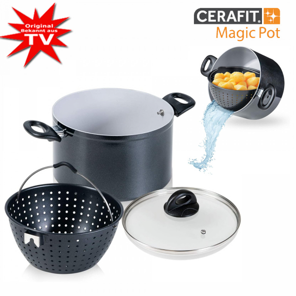 Genius Cerafit Magic Pot Set de casseroles 24cm avec passoire