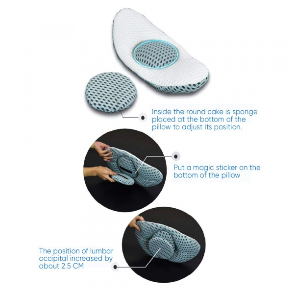 Konbanwa 3D coussin ergonomique de soutien du dos