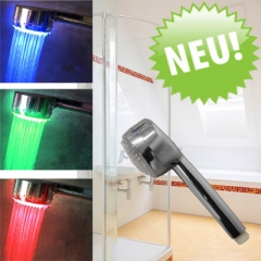 Led shower head - changes color with the water temperature