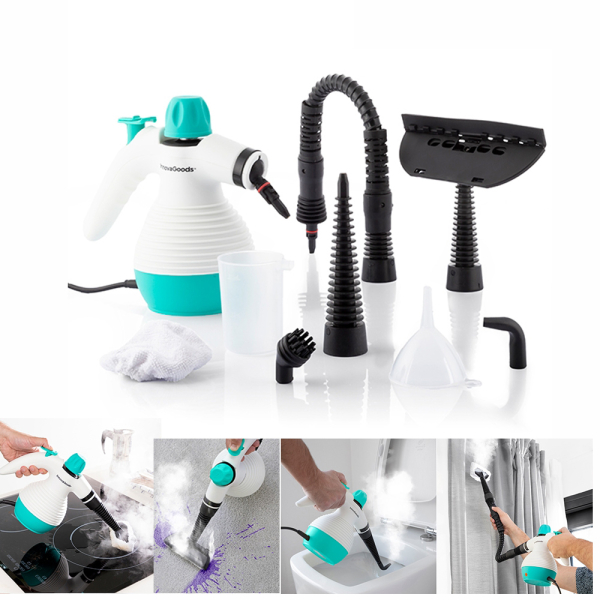9in1 Hand Steam Cleaner Steany with many accessories 0,35L 3 Bar 1000W