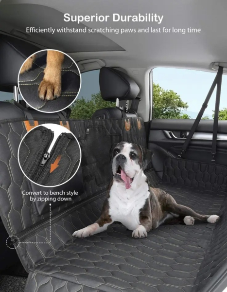 Protection de siège de voiture 4in1 deluxe pour chiens et enfants - imperméable, transformable et lavable