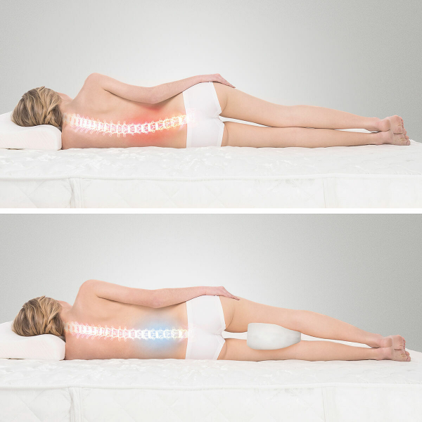 InnovaGoods Lerellow Beinkissen mit Befestigungsband – Ergonomischer Schlafkomfort für Seitenschläfer