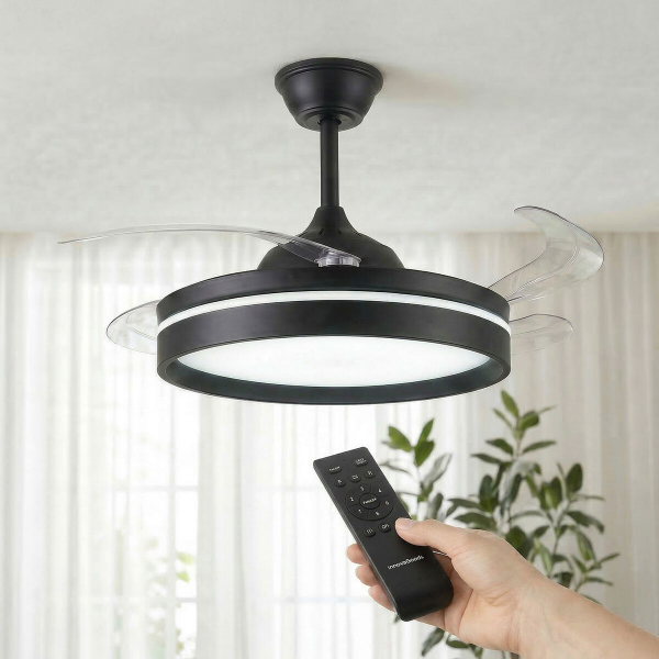 InnovaGoods Deckenventilator mit LED-Licht & 4 einziehbaren Flügeln – Luxus-Komfort für Ihr Zuhause
