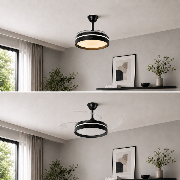 InnovaGoods Deckenventilator mit LED-Licht & 4 einziehbaren Flügeln – Luxus-Komfort für Ihr Zuhause