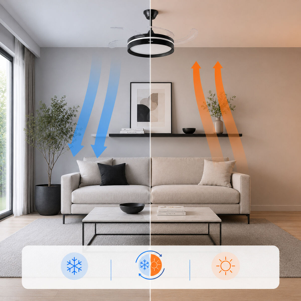 InnovaGoods Deckenventilator mit LED-Licht & 4 einziehbaren Flügeln – Luxus-Komfort für Ihr Zuhause