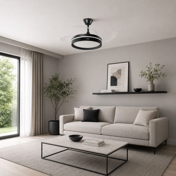 InnovaGoods Deckenventilator mit LED-Licht & 4 einziehbaren Flügeln – Luxus-Komfort für Ihr Zuhause
