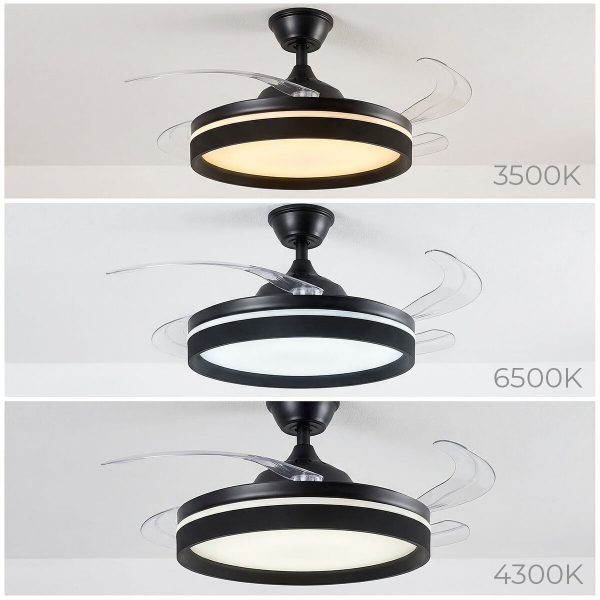 InnovaGoods Deckenventilator mit LED-Licht & 4 einziehbaren Flügeln – Luxus-Komfort für Ihr Zuhause