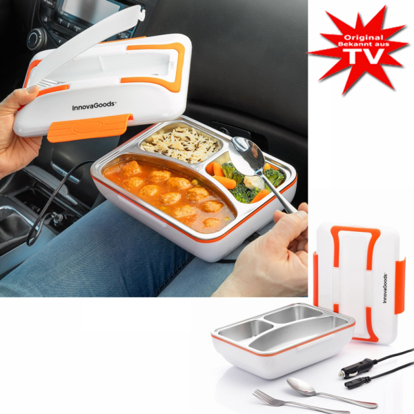 Elektrische Lunchbox to go mit Adapterkabel für das Auto