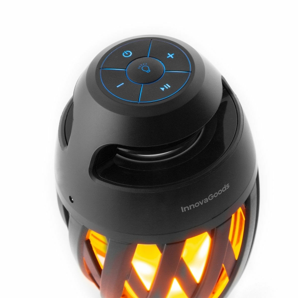 Torche et haut-parleur avec effet de flamme LED - sans fil