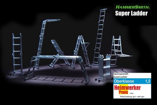 Hammersmith Super Ladder 8in1 Deluxe échelle multifonctionnelle, accessoires inclus