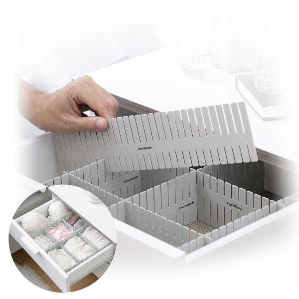InnovaGoods Condor Verstellbarer Schubladenorganisator – 16-teiliges DIY-Ordnungssystem