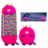 Sac de couchage en peluche Happy Nappers - Licorne Rose Taille L