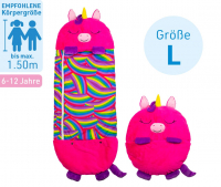 Sac de couchage en peluche Happy Nappers - Licorne Rose Taille L