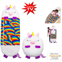 Happy Nappers Kuscheltier Schlafsack - Einhorn Weiss Grösse L