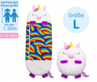 Happy Nappers Kuscheltier Schlafsack - Einhorn Weiss Grösse L