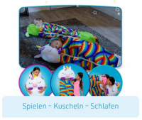 Happy Nappers Kuscheltier Schlafsack - Einhorn Weiss Grösse L