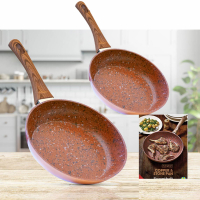 Livington Copper & Stone Pan Set 24cm+28cm - Structure robuste à 7 couches