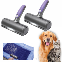 Fur Daddy Brosse à poils danimaux 1+1 avec technologie micro-sonique Fonctionne avec des piles