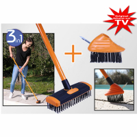 Terrace broom 3in1 sweeps leaves, soil, dirt or broken glass