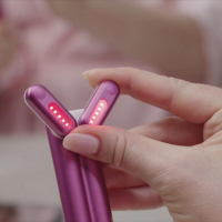 DermaWav Mikrostrom-Gesichtsmassagegerät mit Vibration, Mikrostrom, Licht und Wärme