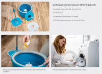 Livington Clean Water Spin Mop Système dessuyage à leau douce - Kit avec nettoyeur & tampons