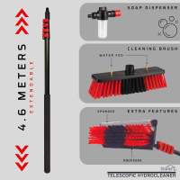 Starlyf Telescopic Hydrocleaner - Teleskop-Waschbürste mit Schaum- und Wasseranschluss